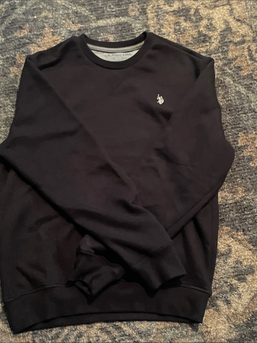 U.S. Polo Assn. Black Crewneck Sweatshirt with Logo